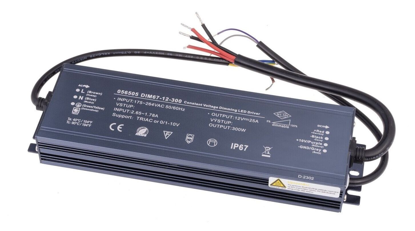 T-LED LED stmievateľný zdroj (trafo) 12V 300W IP67 056505