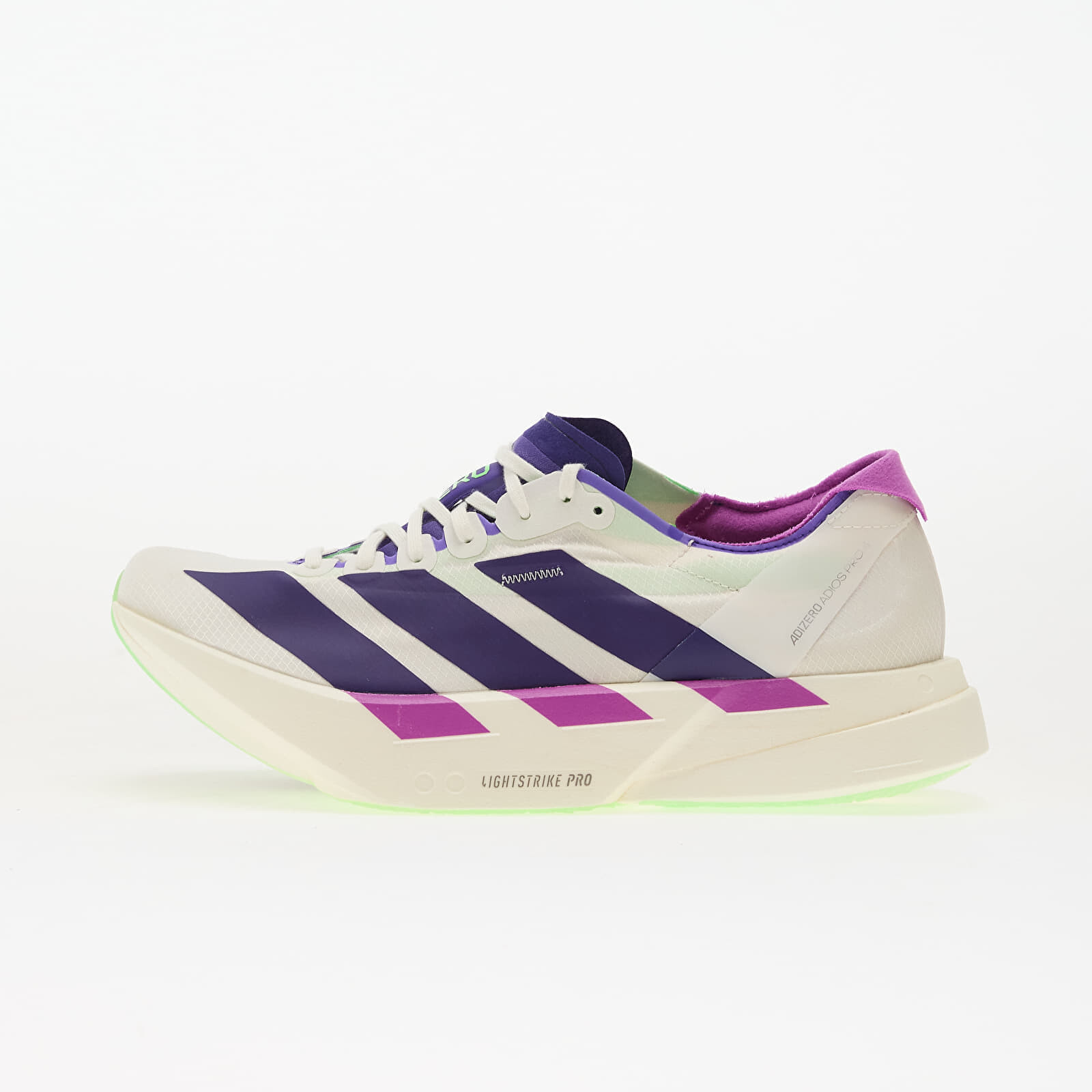 Tenisky adidas Adizero Adios Pro 4 M Core White/ Collegiate Purple/ Lime Burst EUR 46 2/3