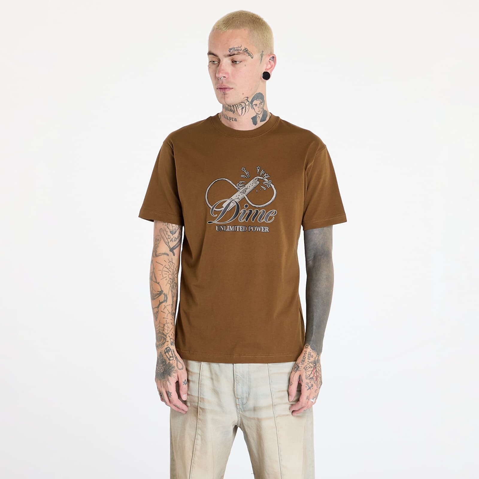 Tričko DIME Cursive Power T-Shirt UNISEX Dark Brown L