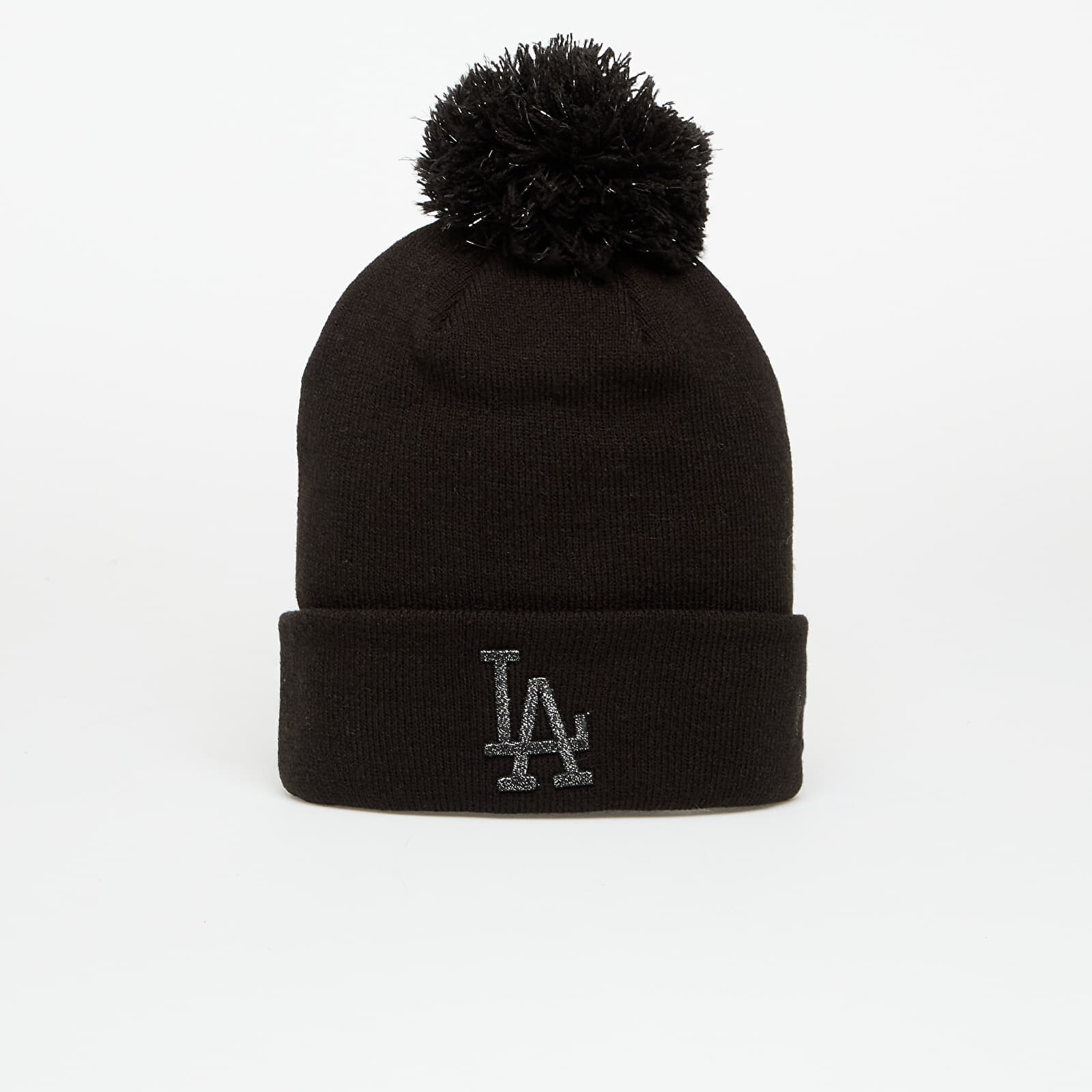 Čiapka New Era Knit Medium Wmns MLB Metallic Bobble Beanie Los Angeles Dodgers Black Universal