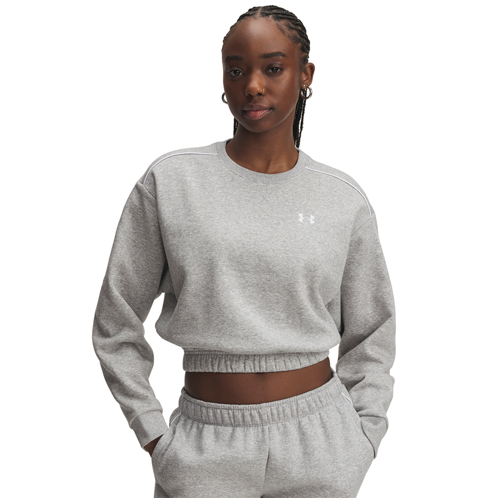 Mikina Under Armour Rival Fleece Piped Crew Gray S