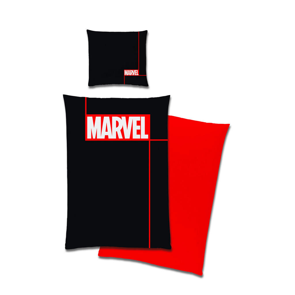 Marvel POSTEĽNÁ BIELIZEŇ PRE MLÁDEŽ, renforcé, červená, čierna, biela, 155/220 cm