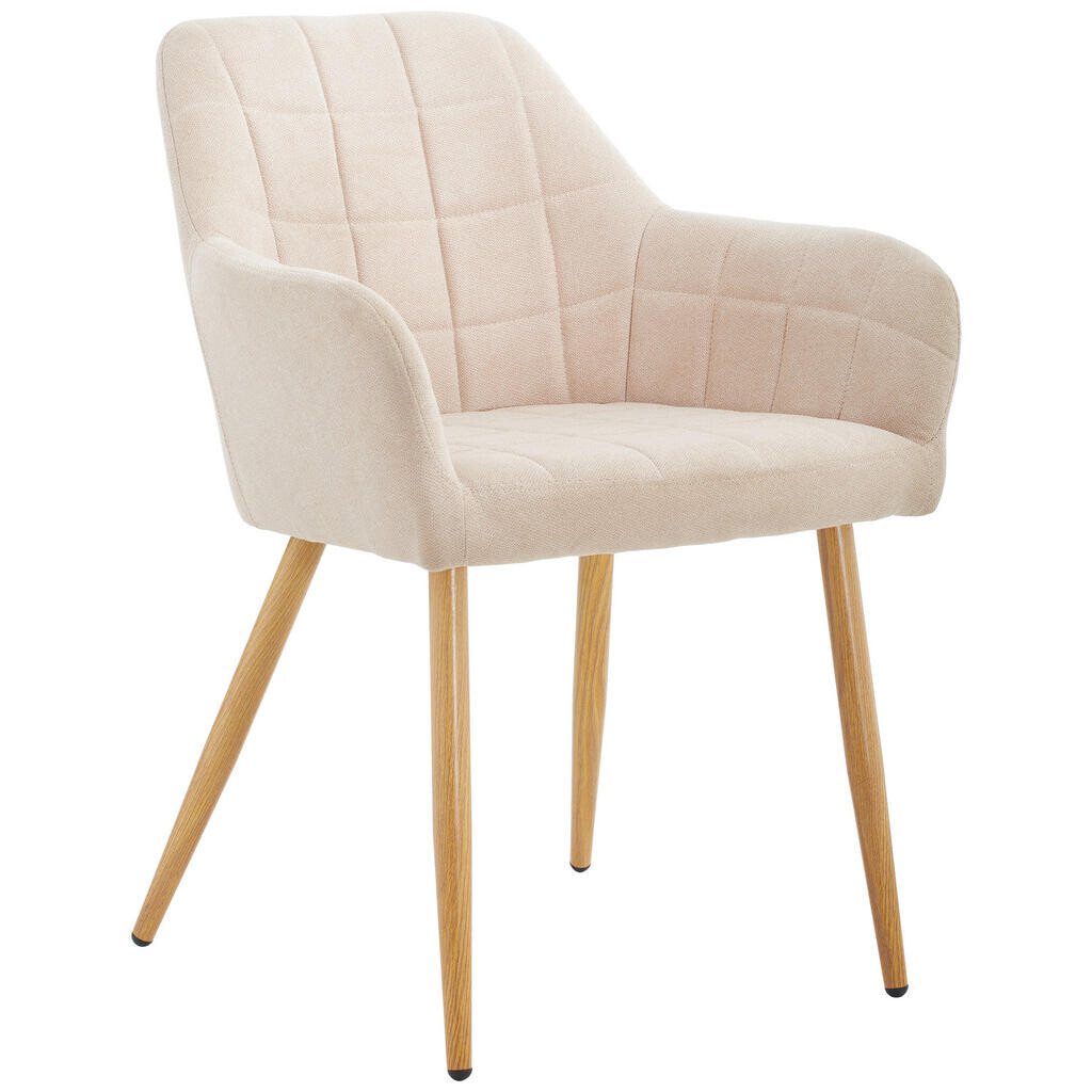 MID.YOU STOLIČKA S PODRÚČKAMI, železo, zamat, svetlohnedá