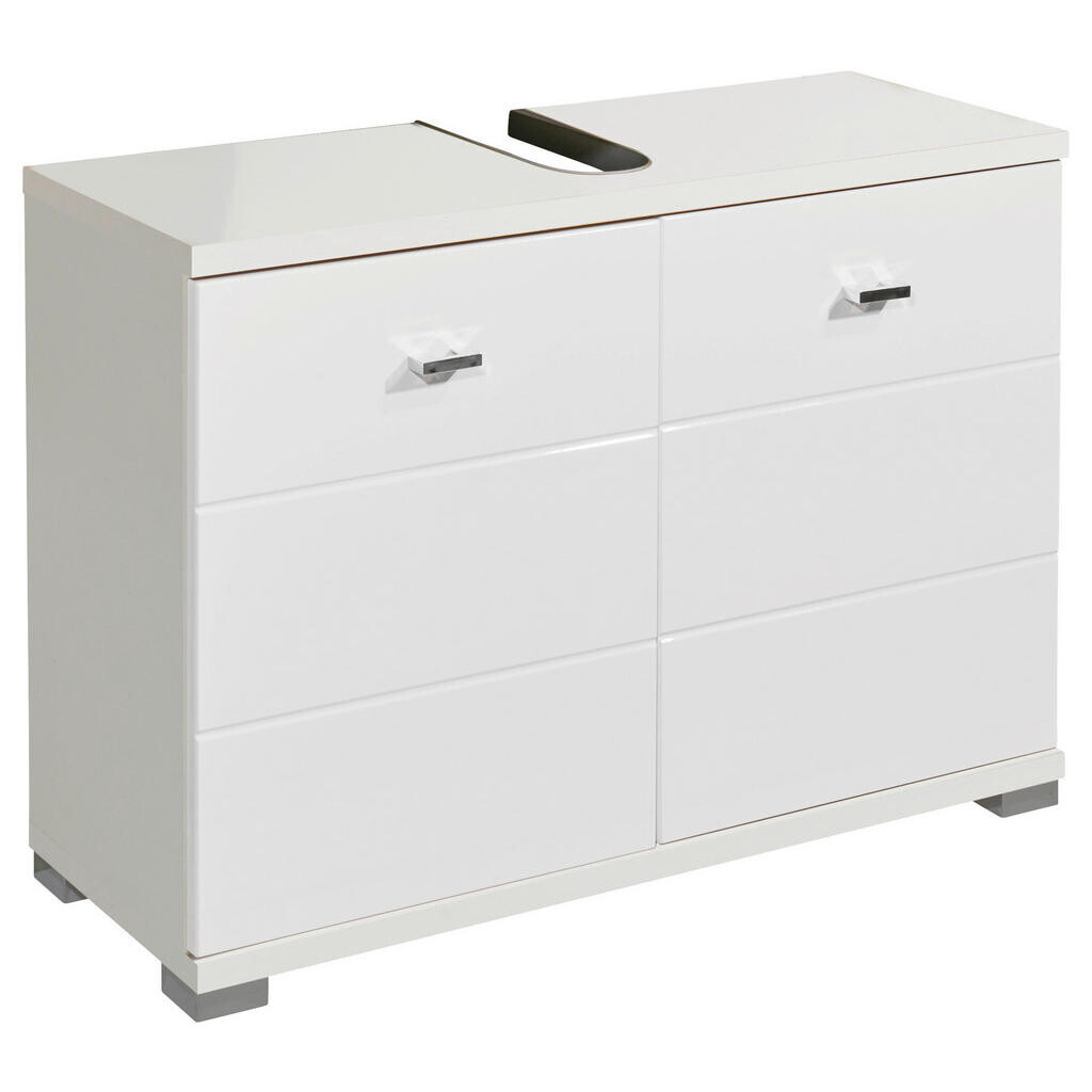 Livetastic SKRINKA POD UMÝVADLO, biela s vysokým leskom, biela, 80/57/31 cm