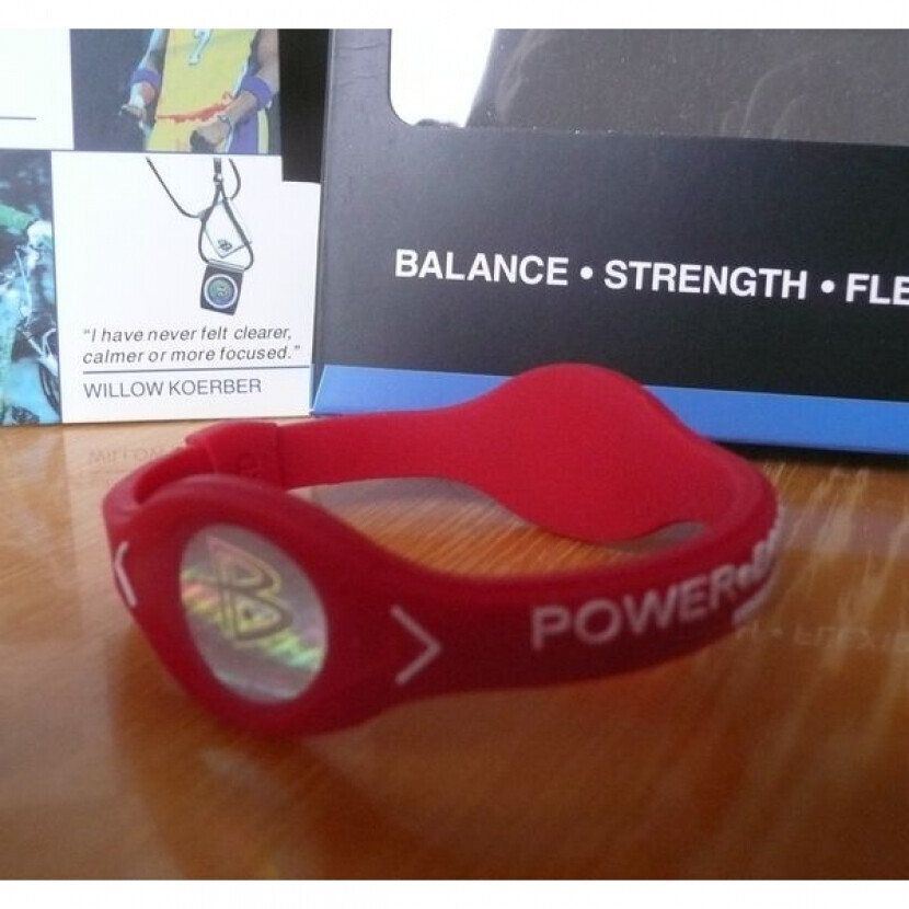 Balančný náramok s hologramom Power Balance - červený-biely, XS