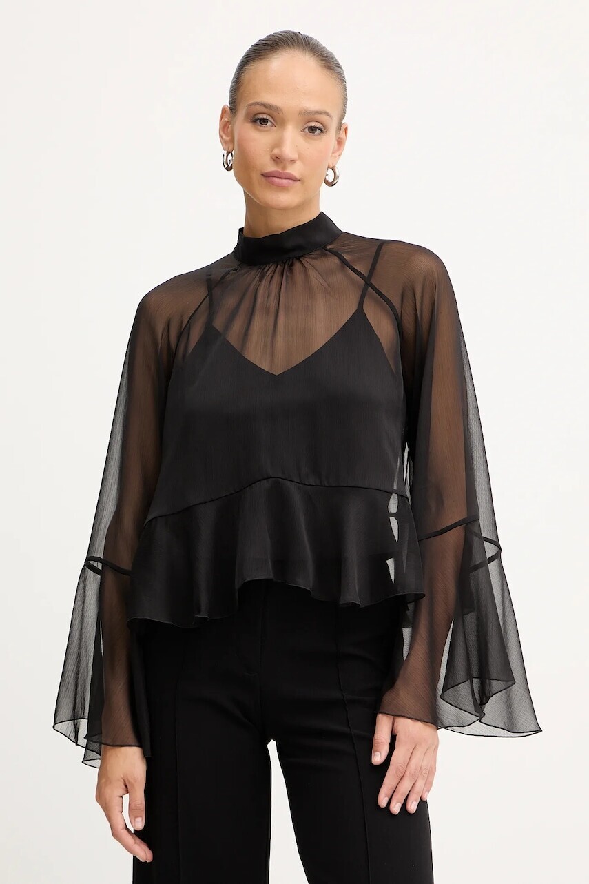 Blúzka Twinset čierna farba, jednofarebná, 252AT2213