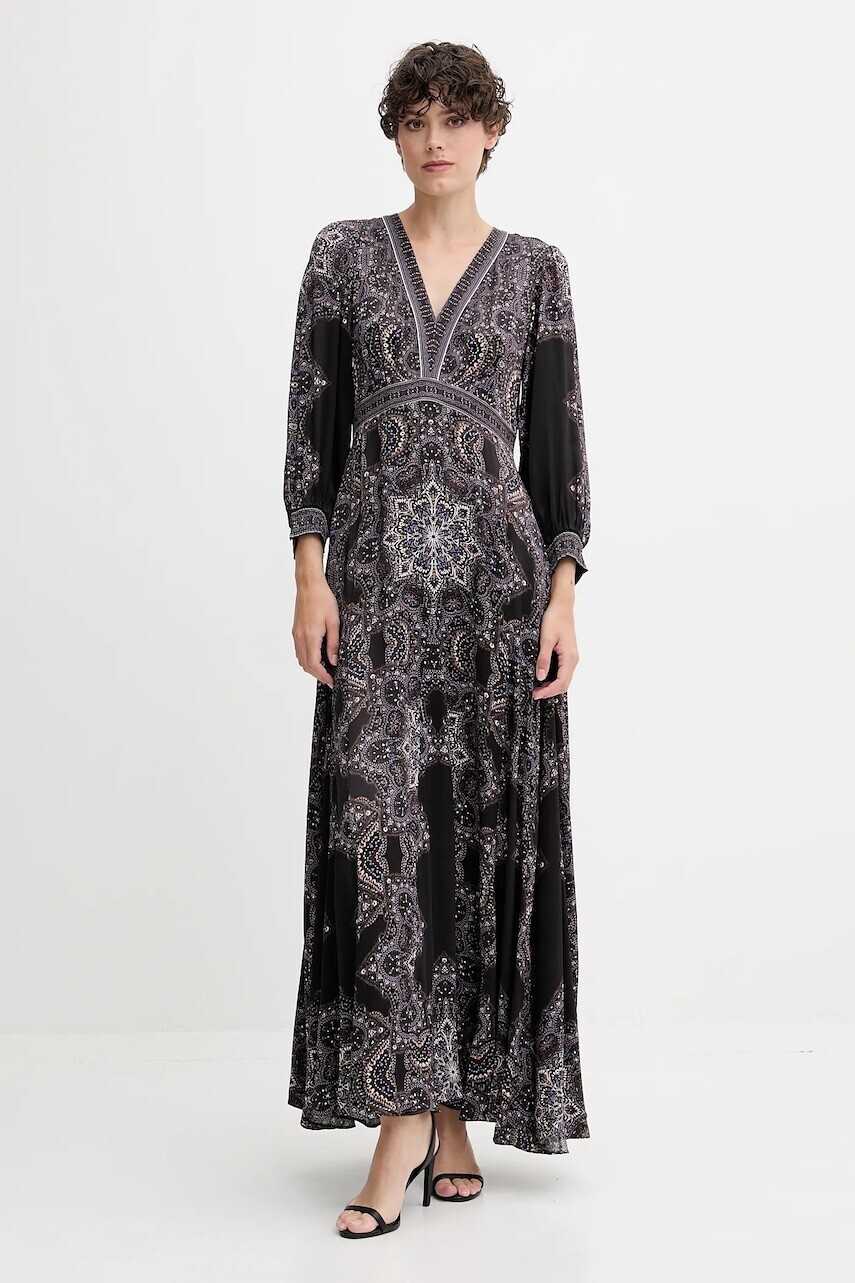 Šaty Hale BOB hnedá farba, maxi, áčkový strih, 56TV650A