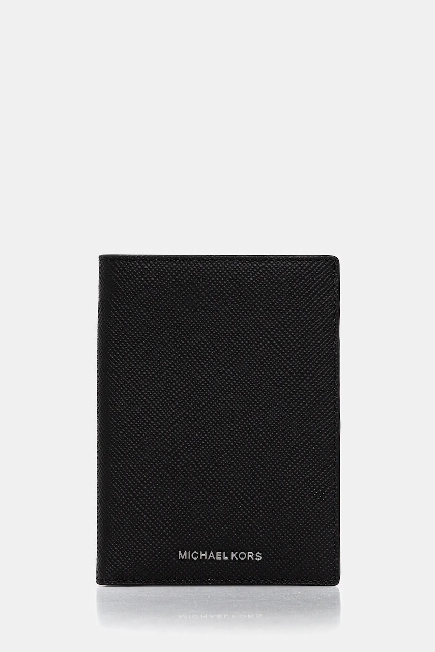 Kožená peňaženka Michael Kors čierna farba, 39F5LHDE8L