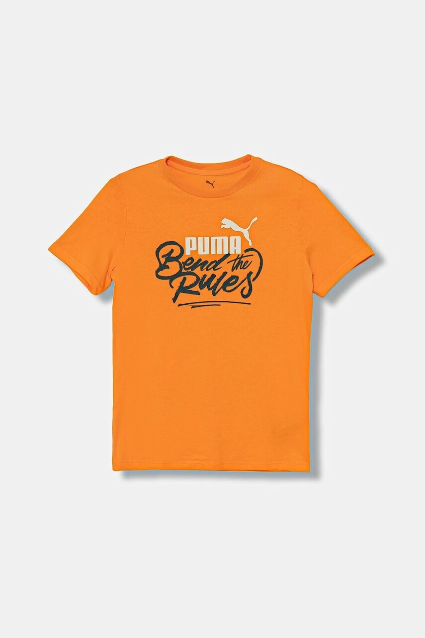 Detské bavlnené tričko Puma MID90s Graphic Tee III B oranžová farba, s potlačou, 688472