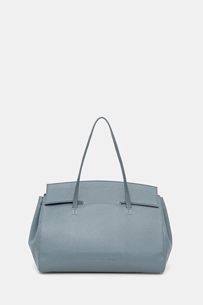 Kožená kabelka Liviana Conti modrá farba, A5WA52