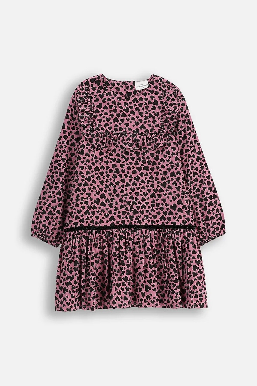 Dievčenské šaty Coccodrillo fialová farba, mini, áčkový strih, CRAFT PUNK GIRL KIDS