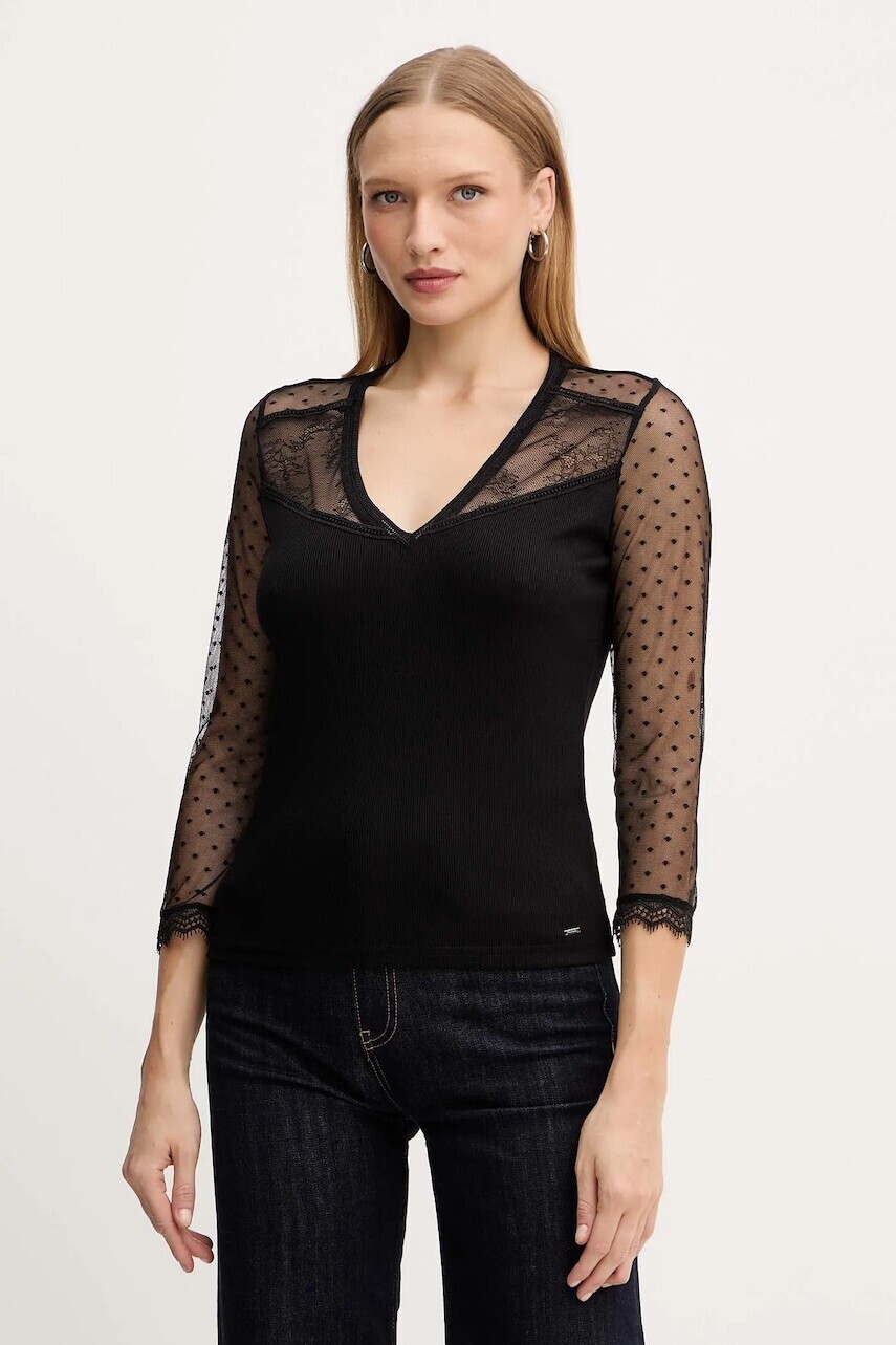 Blúzka Morgan čierna farba, jednofarebná, THAISA