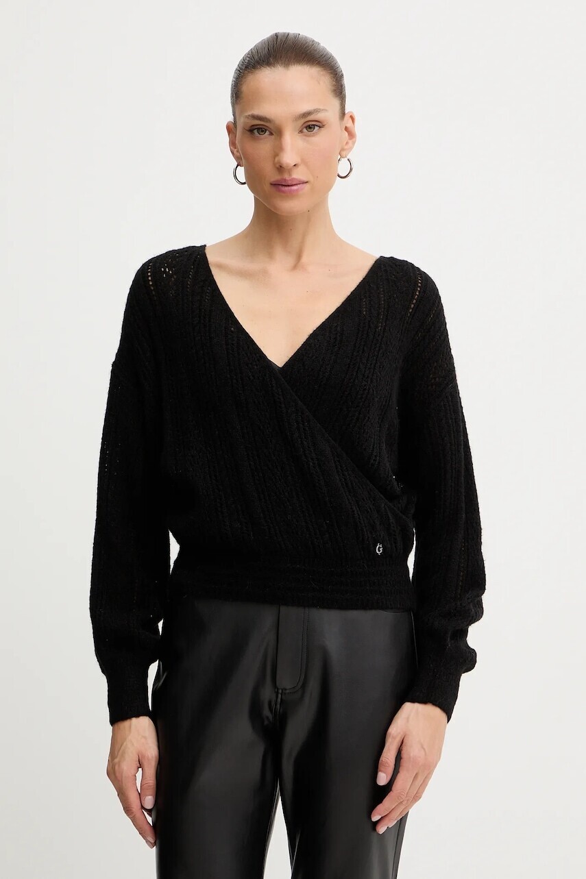 Sveter s prímesou vlny Guess IZABELLA čierna farba, ľahký, W5BR90 Z3HQ0
