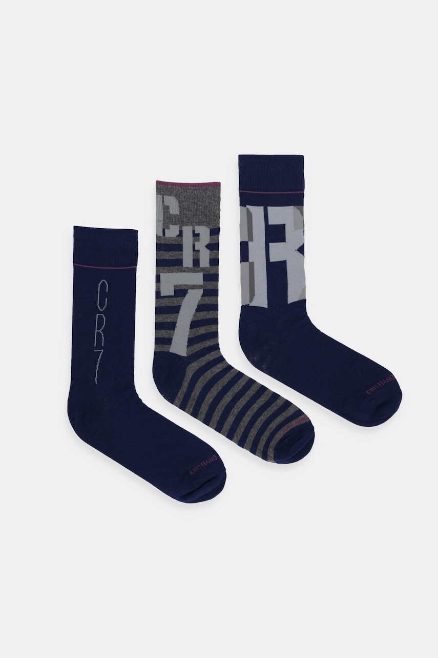 Ponožky CR7 Cristiano Ronaldo 3-pak tmavomodrá farba, 8273.80.144