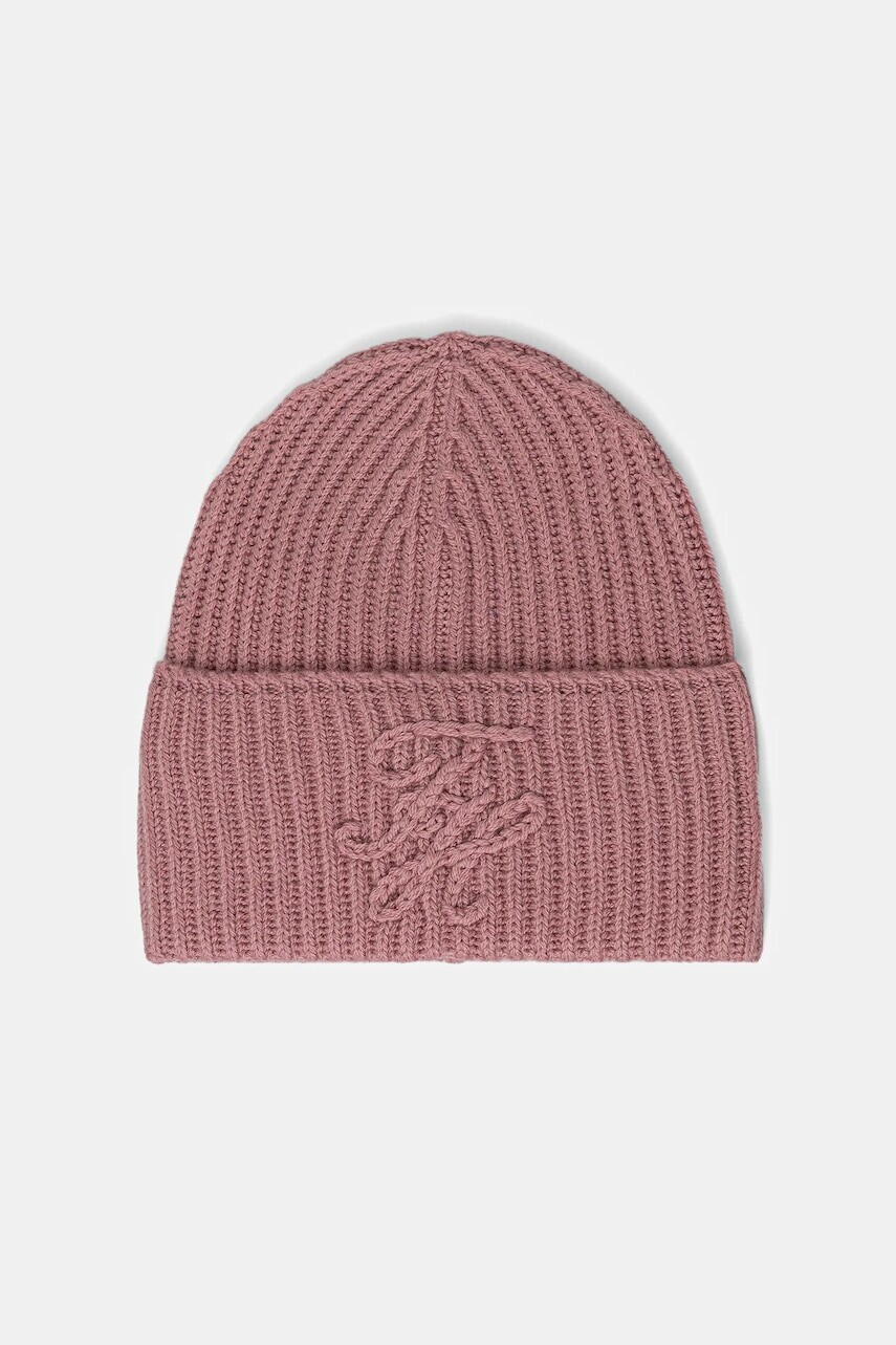 Vlnená čiapka Tommy Hilfiger ružová farba, AW0AW17777
