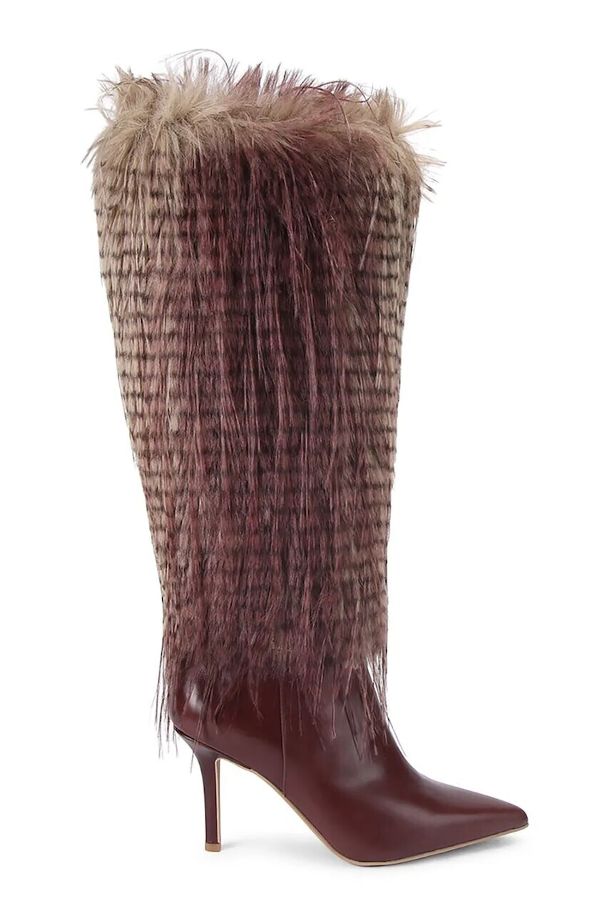 Kožené čižmy Kurt Geiger London Kensington Knee Boot 85 hnedá farba, na vysokom podpätku, 4993556019