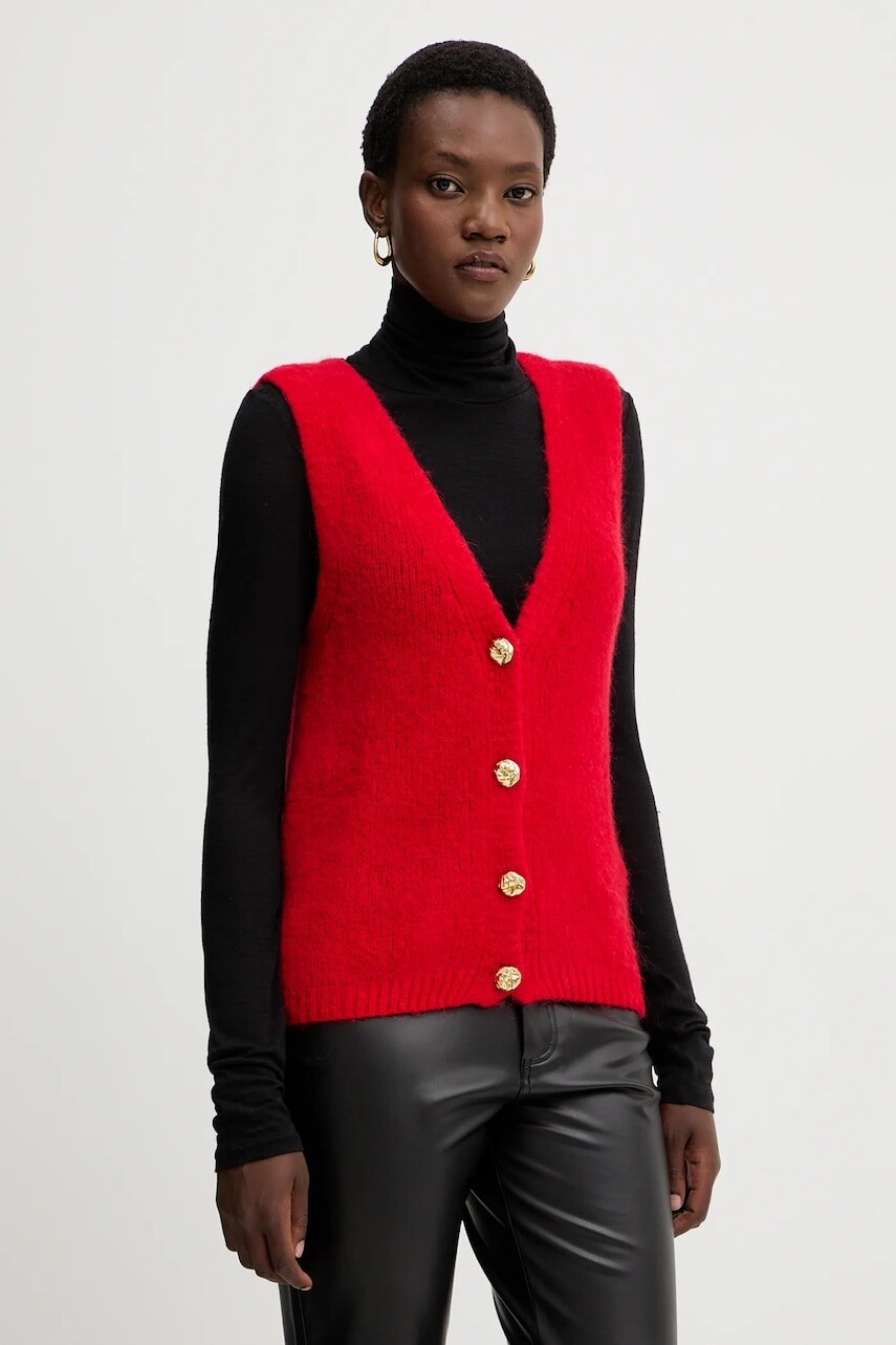 Vesta s prímesou vlny Morgan červená farba, MROUGE