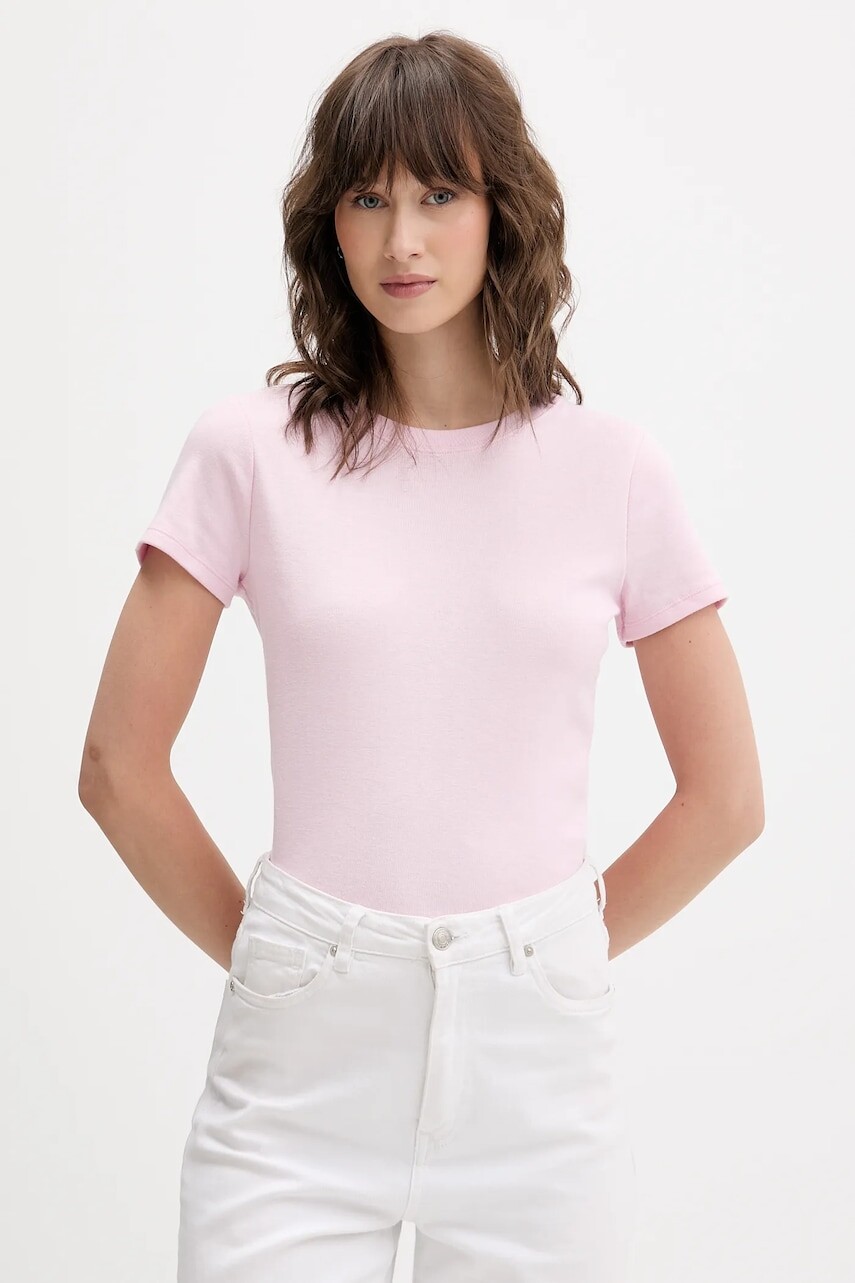 Tričko Hollister Co. dámske, ružová farba, KI339-5073-600