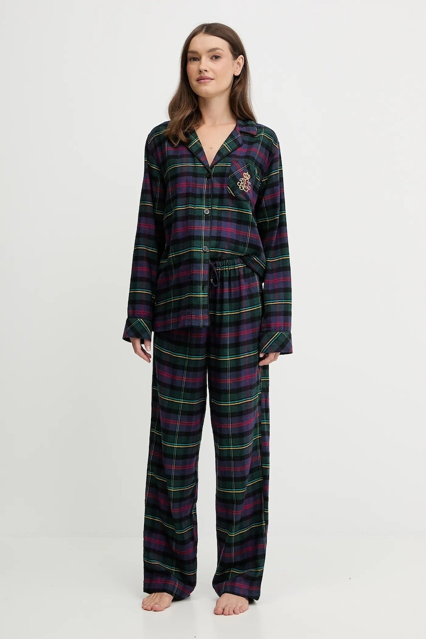 Pyžamo Lauren Ralph Lauren dámske, tmavomodrá farba, ILN92457F