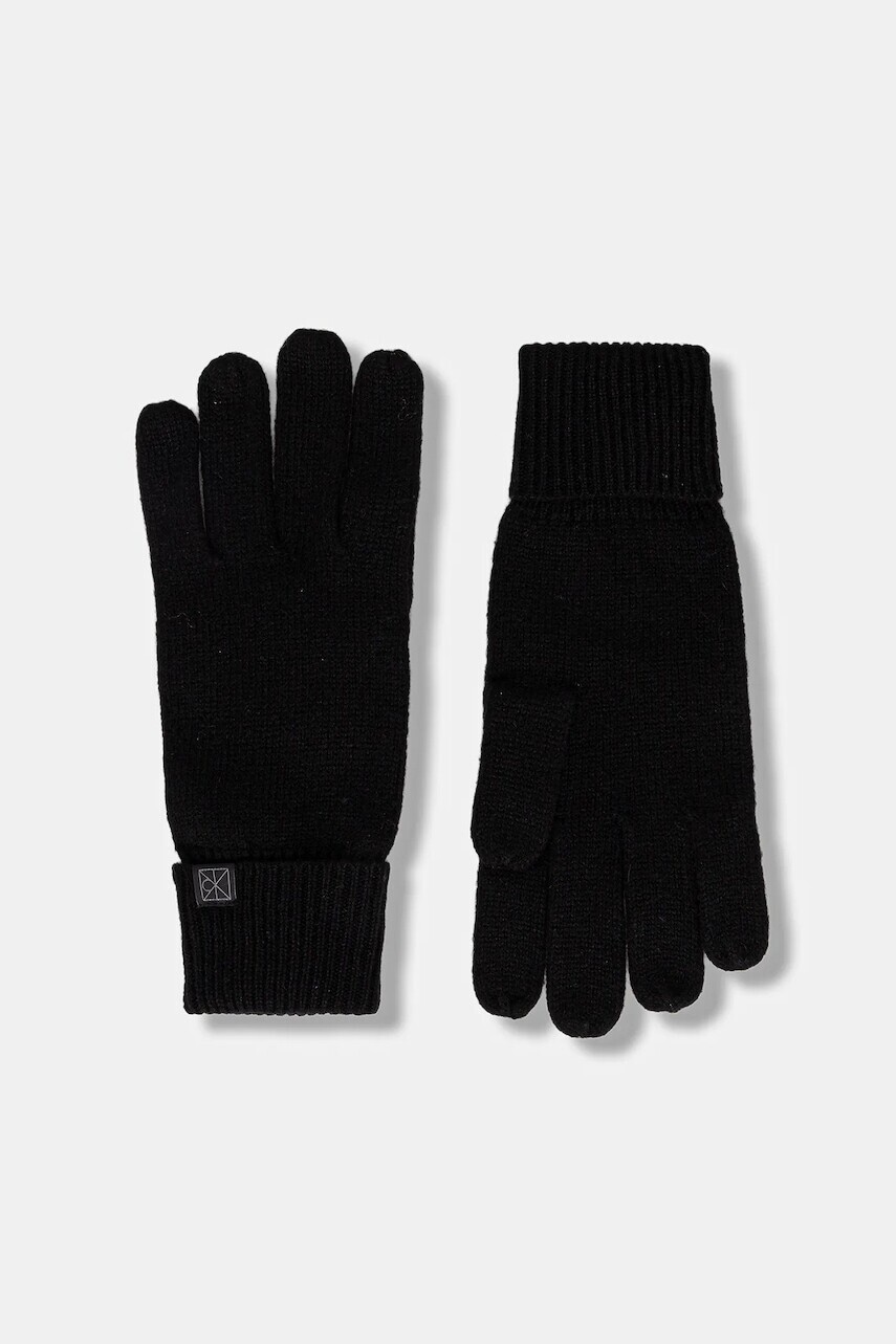 Kašmírové rukavice Calvin Klein čierna farba, LV14D8016G