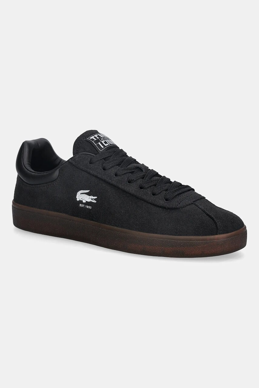 Semišové tenisky Lacoste Baseshot Sneakers čierna farba, 50SMA0026