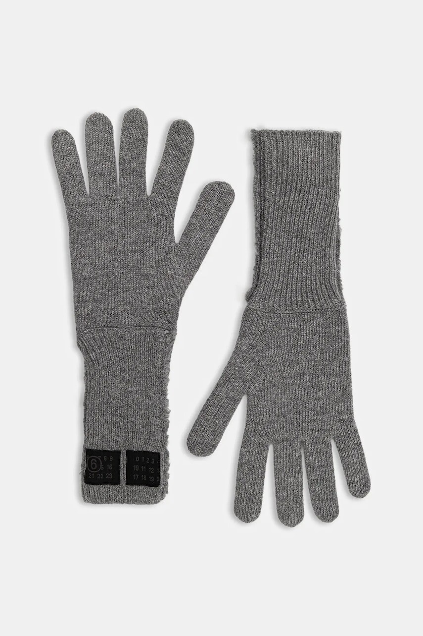 Rukavice s prímesou vlny MM6 Maison Margiela šedá farba, S62TS0078.M13198.854