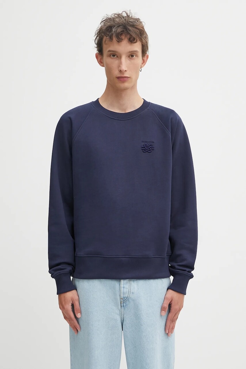 Bavlnená mikina Filling Pieces Embroidered Knot tmavomodrá farba, jednofarebná, 422530500143