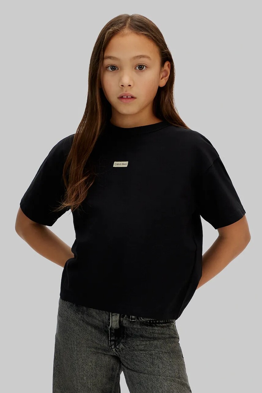 Detské tričko Calvin Klein Jeans čierna farba, IG0IG03063