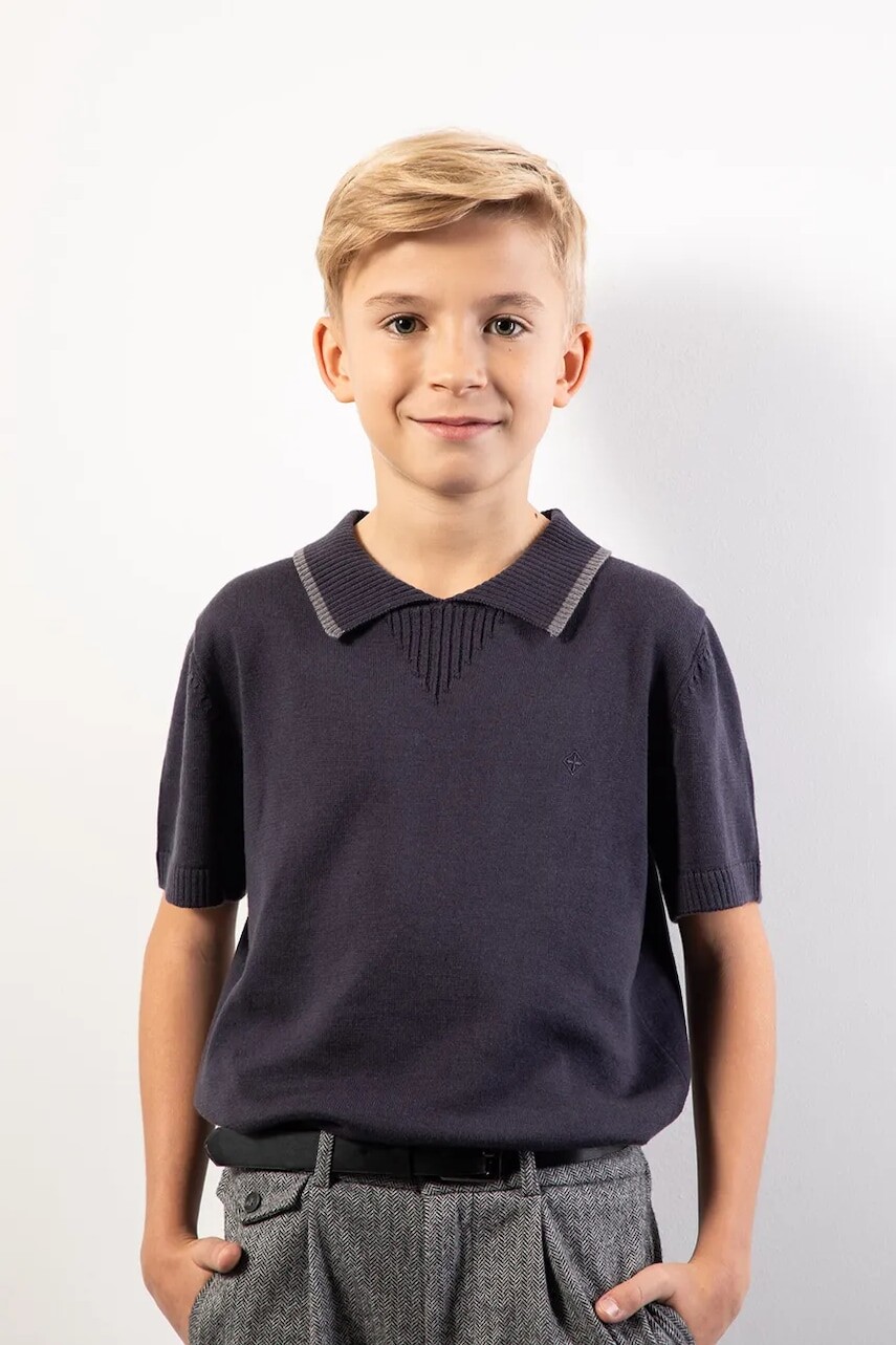 Detské bavlnené tričko Coccodrillo tmavomodrá farba, jednofarebné, ELEGANT JUNIOR BOY