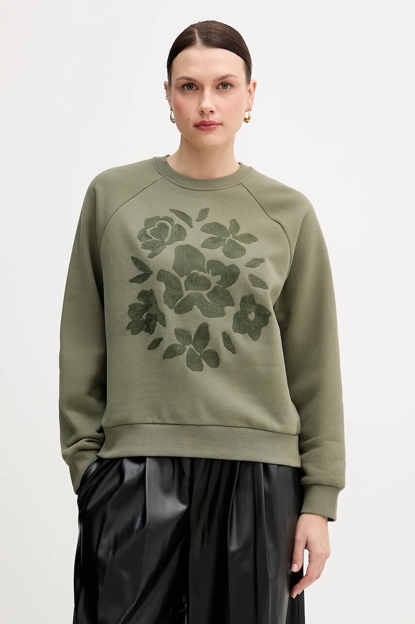 Mikina United Colors of Benetton zelená farba, s nášivkou, 3MTZD10B6