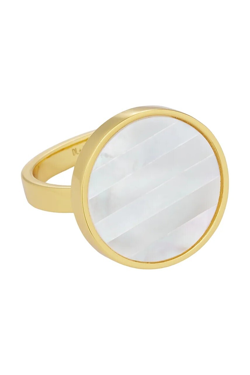 Strieborný pozlátený prsteň Design Letters 90605001PEARL