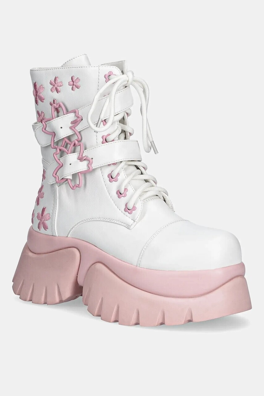 Workery Koi Footwear Sakura Miku x Hatsune Miku biela farba, na platforme, Sakura Miku