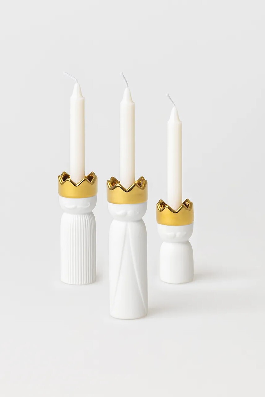 Sada vianočných svietnikov Raeder 3-pak biela farba