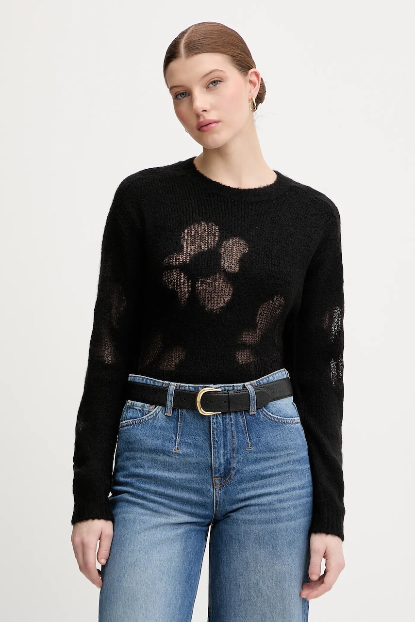 Sveter s prímesou vlny United Colors of Benetton čierna farba, 18L4E10EW