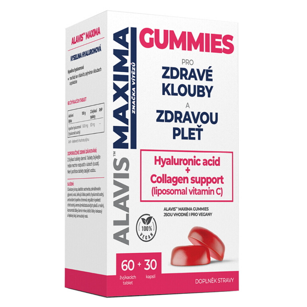 ALAVIS MAXIMA Gummies 60 tabliet + 30 kapsúl, poškodený obal