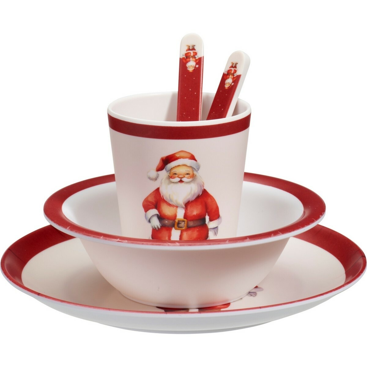 5-dielna detská jedálenská súprava z melamínu Santa