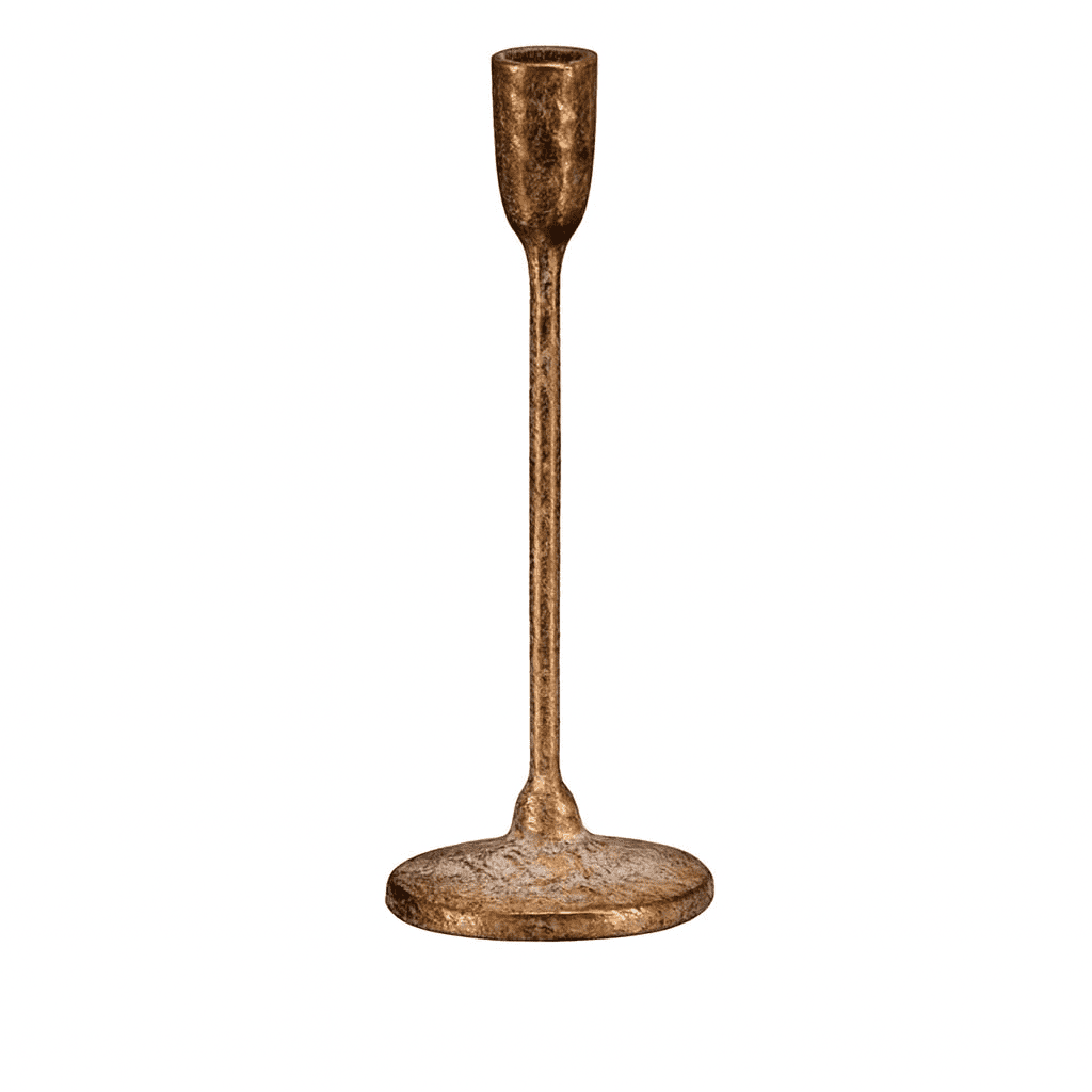 Kovový svietnik na podstavci v. 23 cm, zlatá, 23 cm