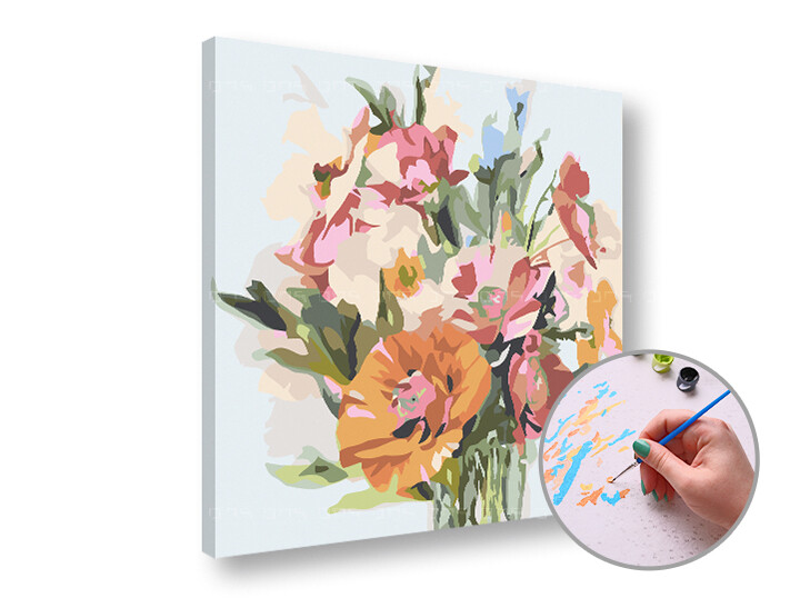 Maľovanie podľa čísel KYTICA Z LÁSKY – nízka náročnosť | rôzne rozmery a možnosť rámovania