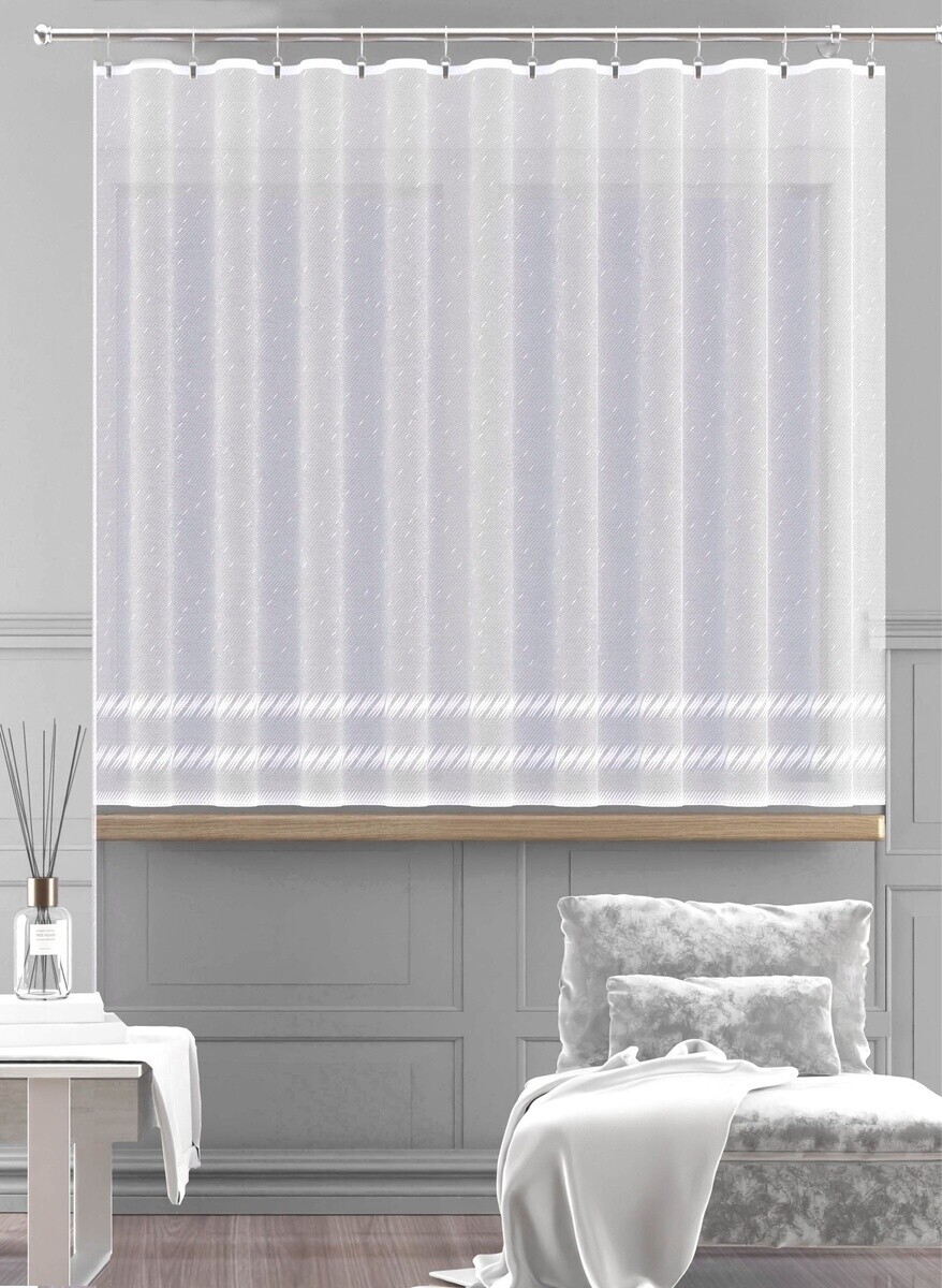 Záclona žakárová, Marilyn metráž s olovkom, biela 90 cm