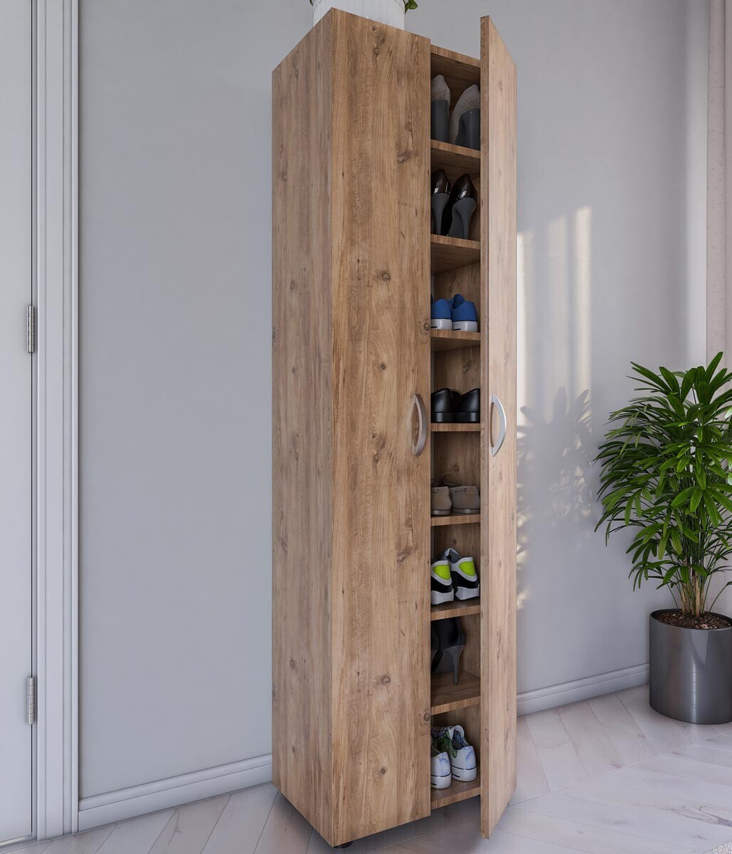 Regál na topánky Ulas-XL 8 priehradiek, medový dub