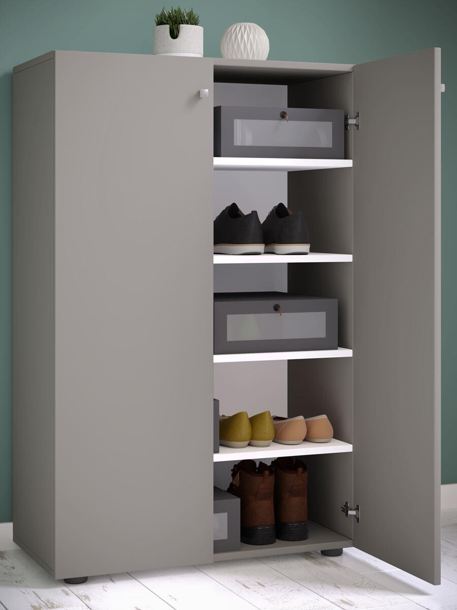 Päťdielny stojan na topánky Lona XL, sivý