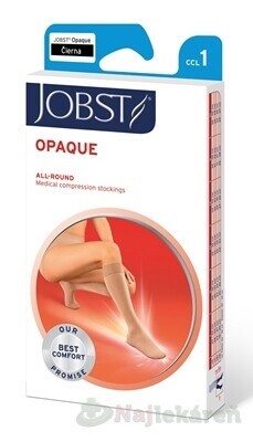 Jobst Opaque kompresívne lýtkové pančuchy so špičkou bežná dĺžka čierne