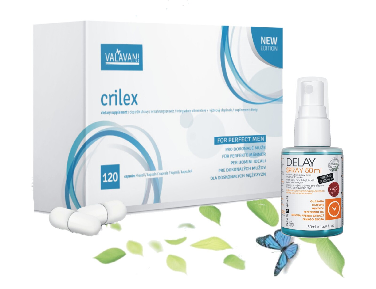 VALAVANI Crilex + Delay Spray – komplexná podpora výkonu a výdrže pre mužov