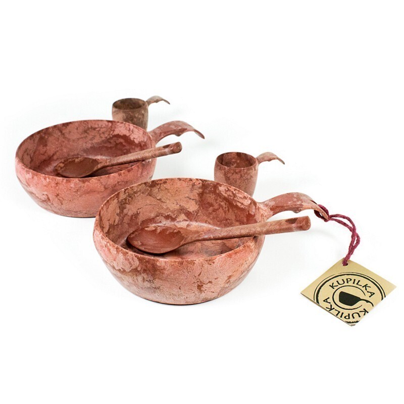 Kupilka Start The Day set - 2x Panák 5 ml + 2x MISKA 550 ml + 2x lyžička Cranberry (RED) 6430014975133