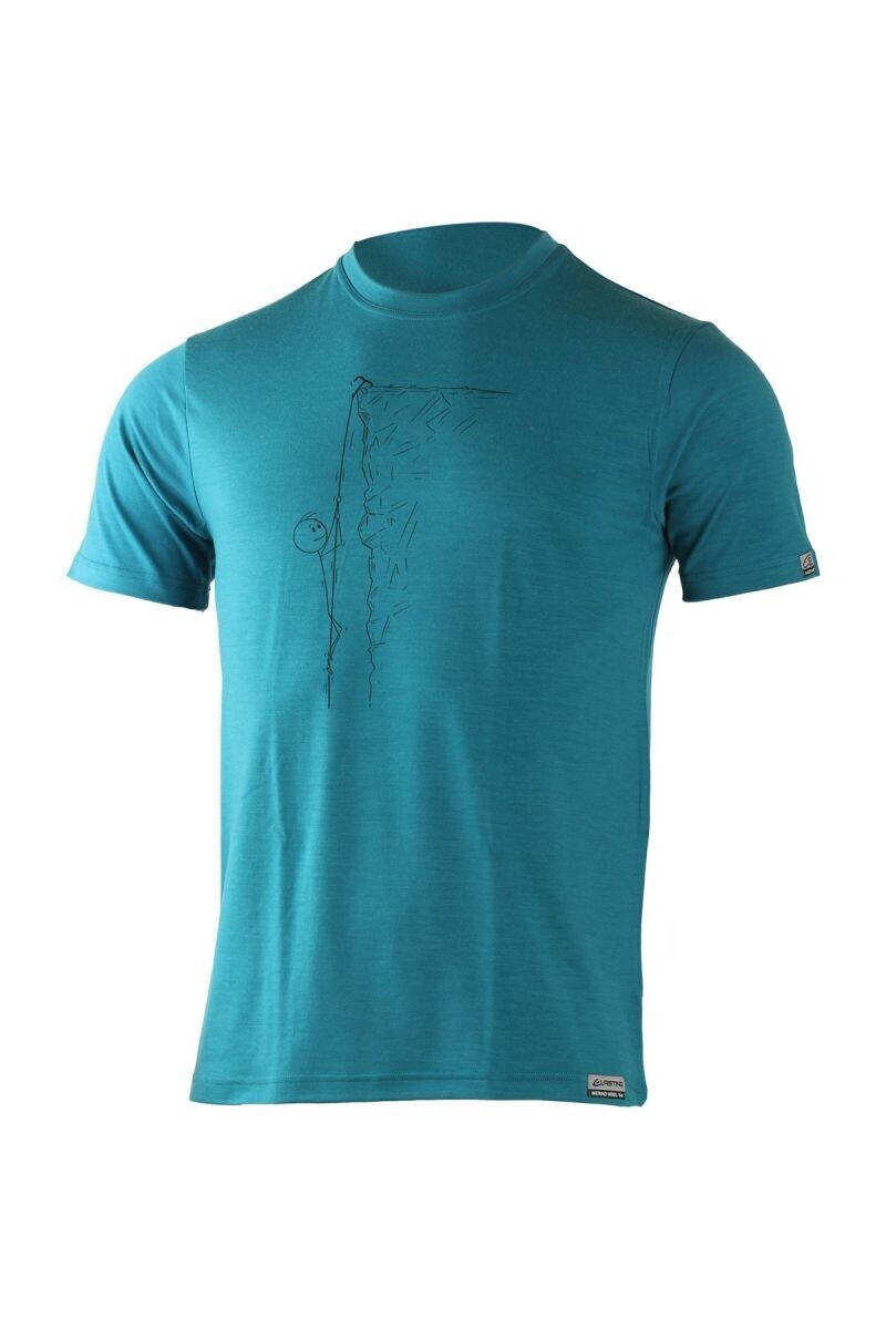Lasting pánske merino tričko s tlačou HORAL modré Veľkosť: XXL 8596445006834