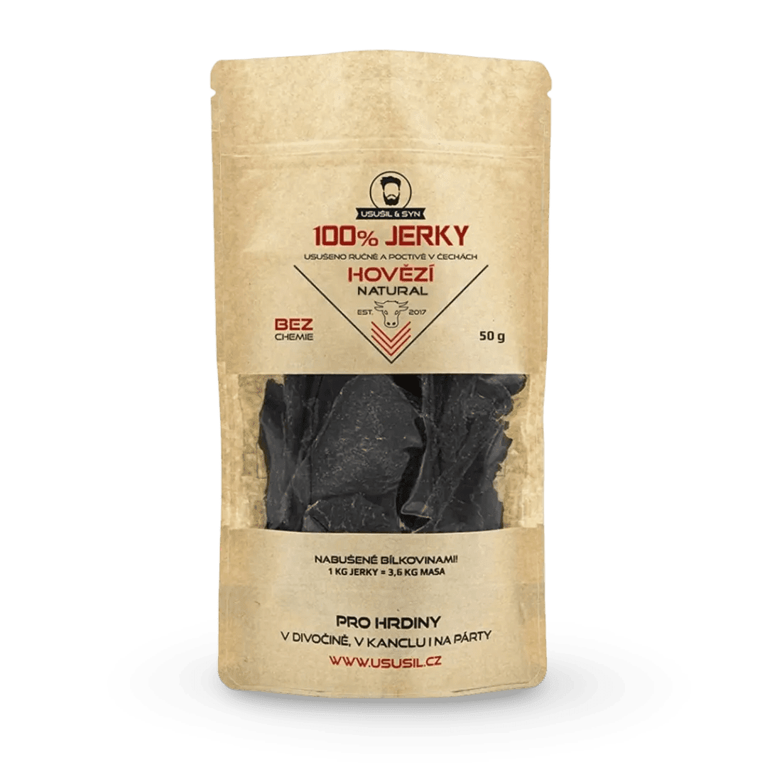 100% JERKY HOVĚZÍ NATURAL 50 g