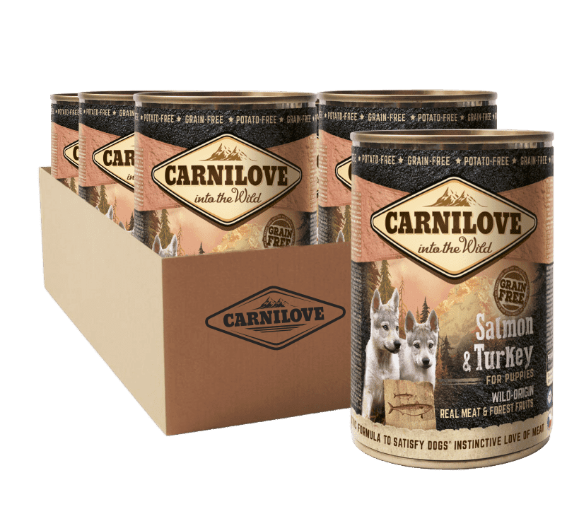 18 x Carnilove Wild Meat Salmon & Turkey for Puppies 400g