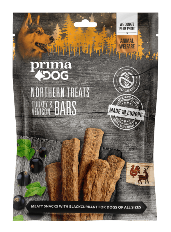 PrimaDog Northern Treats Turkey & Venison bars 80 g