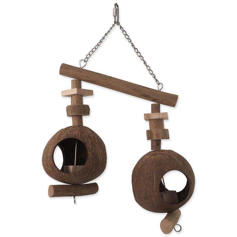 Prolézačka EPIC PET závěsná dřevěná s kokosy 40 cm