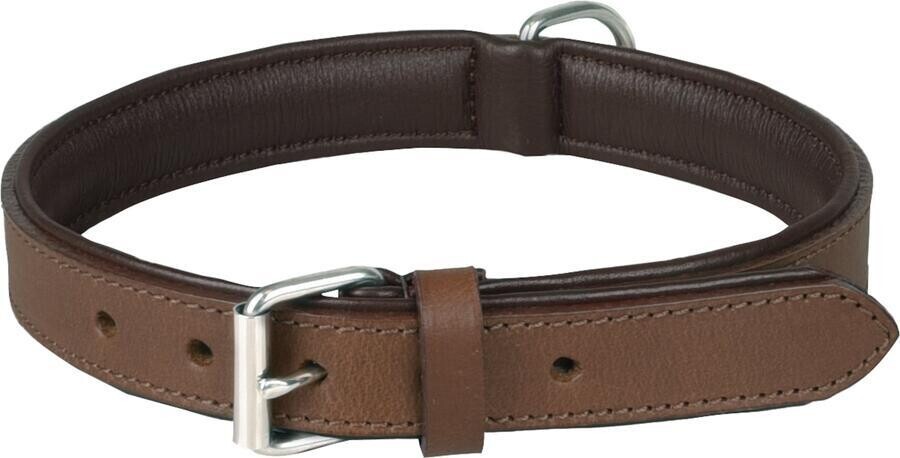 Flamingo Arizona Kožený obojek s pěnovou výplní Hnědá